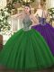 Dramatic Halter Top Sleeveless Tulle Sweet 16 Dresses Beading Lace Up