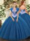 Fashionable Floor Length Lace Up Quinceanera Dress Navy Blue for Military Ball and Sweet 16 and Quinceanera with Beading and Sequins