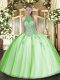 Captivating Sleeveless Beading and Appliques Lace Up Vestidos de Quinceanera