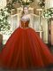 Edgy Rust Red Ball Gowns Sweetheart Sleeveless Tulle Floor Length Lace Up Beading Quinceanera Gowns Edgy Rust Red Ball Gowns Sweetheart Sleeveless Tulle Floor Length Lace Up Beading Quinceanera Gowns