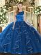 Designer Sleeveless Lace Up Floor Length Ruffles Sweet 16 Quinceanera Dress
