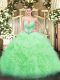 Super Sleeveless Lace Up Floor Length Beading and Ruffles and Pick Ups Sweet 16 Dresses