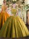 Brown Scoop Zipper Beading and Appliques Quinceanera Gowns Sleeveless