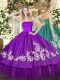 Delicate Sleeveless Zipper Floor Length Embroidery Quinceanera Dresses