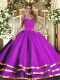 Sleeveless Lace Up Floor Length Ruffled Layers Sweet 16 Quinceanera Dress