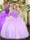 Luxurious Lilac Sleeveless Beading Floor Length 15 Quinceanera Dress