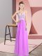 Lilac Prom and Party with Lace V-neck Sleeveless Zipper