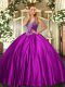 Sleeveless Beading Lace Up 15th Birthday Dress