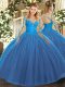 Custom Made Long Sleeves Floor Length Lace Lace Up Sweet 16 Quinceanera Dress with Teal