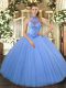 Fine Sleeveless Beading and Embroidery Lace Up Vestidos de Quinceanera