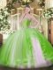 New Style Yellow Green Lace Up Quinceanera Gown Beading and Ruffles Sleeveless Floor Length
