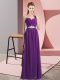 Elegant Sweetheart Sleeveless Prom Evening Gown Floor Length Beading Purple Chiffon Elegant Sweetheart Sleeveless Prom Evening Gown Floor Length Beading Purple Chiffon