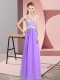 Sophisticated Lavender Sleeveless Chiffon Zipper Prom Gown for Prom and Party