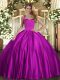 Customized Satin Sleeveless Floor Length Quinceanera Dress and Ruching