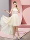 Popular High Low Champagne Prom Party Dress Sweetheart Sleeveless Lace Up