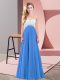 Pretty One Shoulder Sleeveless Chiffon Prom Dress Beading Criss Cross
