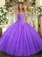 Lavender Sweetheart Neckline Beading 15 Quinceanera Dress Sleeveless Lace Up