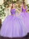 Sleeveless Lace Up Floor Length Beading Sweet 16 Dresses