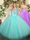 Sleeveless Beading Lace Up Ball Gown Prom Dress