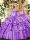 Lavender Sleeveless Ruffled Layers Floor Length Sweet 16 Dresses