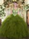 Captivating Sleeveless Beading and Ruffles Lace Up Quinceanera Gowns