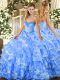 Baby Blue Ball Gowns Beading and Ruffled Layers Ball Gown Prom Dress Lace Up Organza Sleeveless Floor Length Baby Blue Ball Gowns Beading and Ruffled Layers Ball Gown Prom Dress Lace Up Organza Sleeveless Floor Length