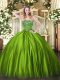 Sweet Ball Gowns Sweet 16 Quinceanera Dress Olive Green Strapless Satin Sleeveless Floor Length Lace Up