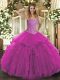 Sleeveless Beading and Ruffles Lace Up Sweet 16 Dresses