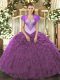 Most Popular Sweetheart Sleeveless Organza Quinceanera Dress Beading and Ruffles Lace Up