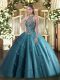 Unique Sleeveless Beading Lace Up Quinceanera Gown