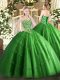 Simple Green Sweetheart Lace Up Beading and Appliques Sweet 16 Dresses Sleeveless