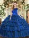 Wonderful Scoop Sleeveless Organza Sweet 16 Quinceanera Dress Ruffled Layers Lace Up