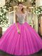 Beauteous Hot Pink 15th Birthday Dress Sweet 16 and Quinceanera with Beading Off The Shoulder Sleeveless Lace Up Beauteous Hot Pink 15th Birthday Dress Sweet 16 and Quinceanera with Beading Off The Shoulder Sleeveless Lace Up