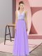 Excellent Lavender V-neck Backless Beading Dress for Prom Sleeveless