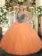Sweetheart Sleeveless Lace Up Sweet 16 Quinceanera Dress Orange Tulle
