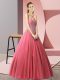 Sweetheart Sleeveless Lace Up Dress for Prom Coral Red Tulle