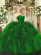 Stunning Floor Length Ball Gowns Sleeveless Dark Green Quinceanera Dress Lace Up