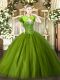 Olive Green Sweetheart Lace Up Beading Sweet 16 Quinceanera Dress Sleeveless
