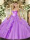 Glittering Tulle Sleeveless Floor Length Quinceanera Gowns and Beading and Ruffles