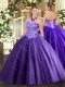 Sweetheart Sleeveless Lace Up Vestidos de Quinceanera Purple Tulle