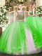 Romantic Two Pieces Sweet 16 Dress Scoop Tulle Sleeveless Floor Length Lace Up