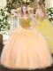 Dramatic Orange Red Ball Gowns Beading Quinceanera Gowns Lace Up Organza Sleeveless Floor Length