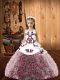 Multi-color Lace Up Pageant Dress for Teens Embroidery and Ruffles Sleeveless Floor Length