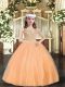 Orange Sleeveless Beading Floor Length Pageant Dress for Teens