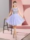 Cute Mini Length Backless Dress for Prom Lavender for Prom and Party with Beading