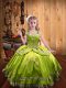 Yellow Green Ball Gowns Beading and Embroidery Little Girls Pageant Dress Wholesale Lace Up Satin Sleeveless Floor Length