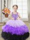 Beauteous Organza Sleeveless Floor Length Little Girls Pageant Dress and Beading and Ruffles