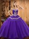 Extravagant Sleeveless Embroidery Lace Up Ball Gown Prom Dress