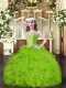 Sleeveless Lace Up Floor Length Beading and Ruffles Child Pageant Dress