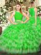Colorful Floor Length Green Quinceanera Dress Scoop Sleeveless Zipper